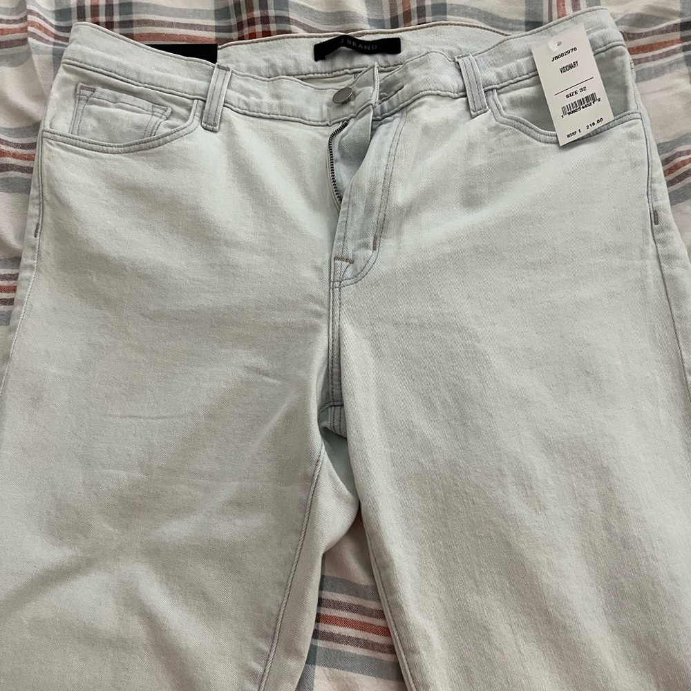 J Brand Adele Eco Wash Midrise Straight Leg Jeans Stretch 32 Ultra Soft Faded